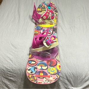 Burton “Chicklet” Snowboard w/Pink Grom Bindings